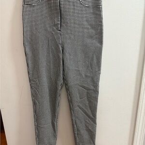 Zara Womens Monochrome Check Skinny Pants